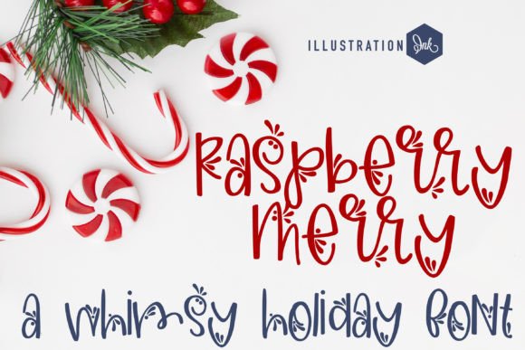 Raspberry Merry: A Festive Sans Serif Typeface for Holiday Branding